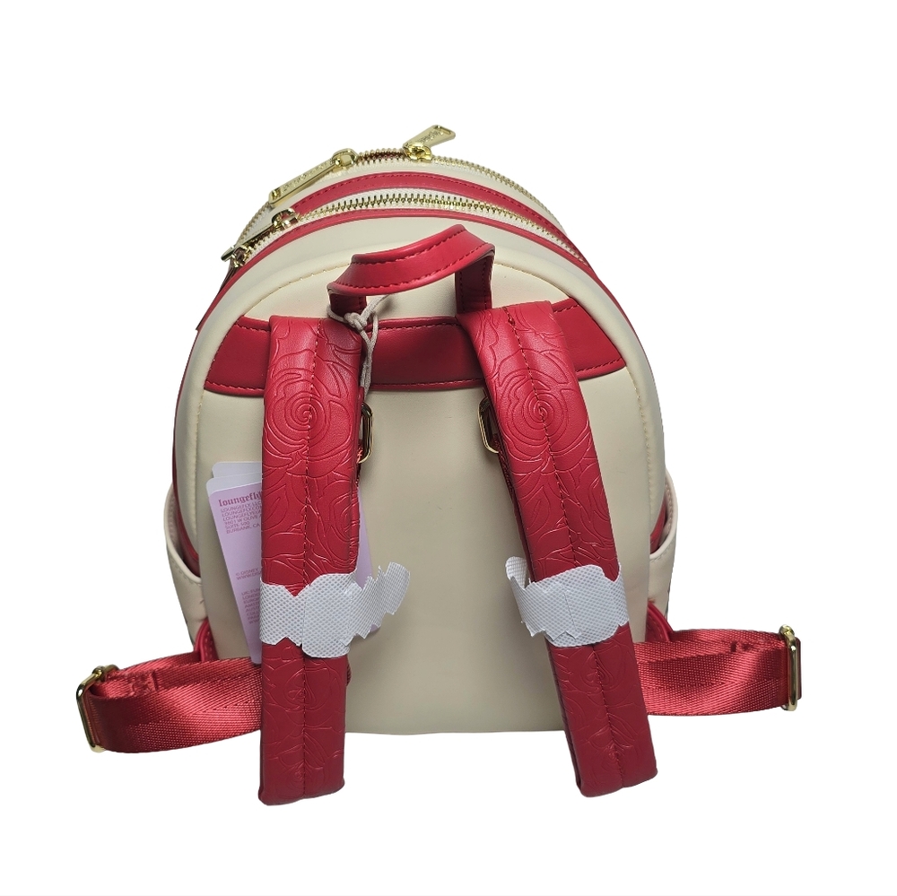 Loungefly Disney Beauty & the Beast Belle Roses Magnetic Door Mini Backpack NWT - Picture 4 of 7